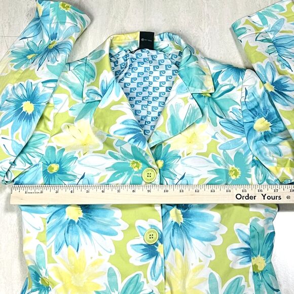 Pierre Cardin Coat Womens 10P Multicolor Floral Trench Jacket Petite - Picture 7 of 13